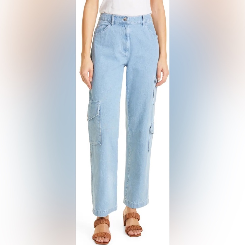 STAUD Easton Cargo JeanS - light wash size 10